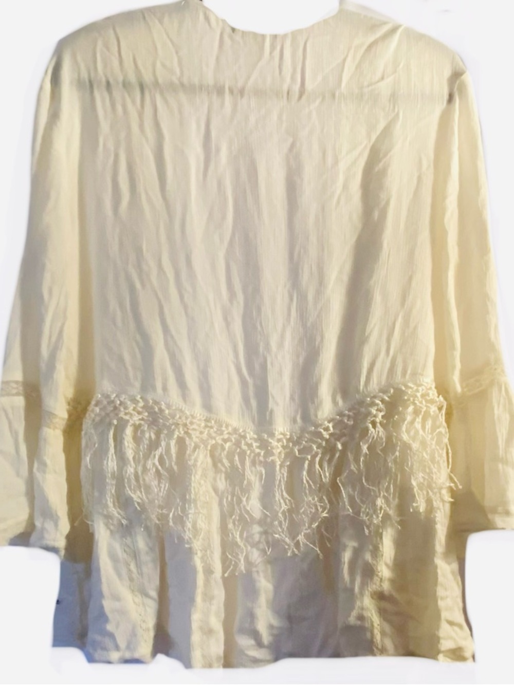 American Eagle Boho Fringe Bell Sleeve Cardigan - Picture 2 of 6